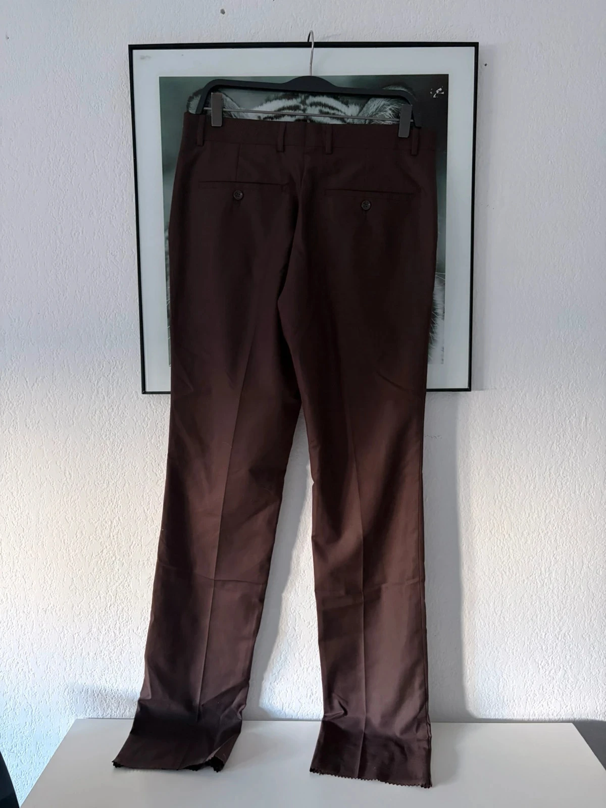 Chocolate brown straight cut men's suit pants size 48 waist M/L – photo 4